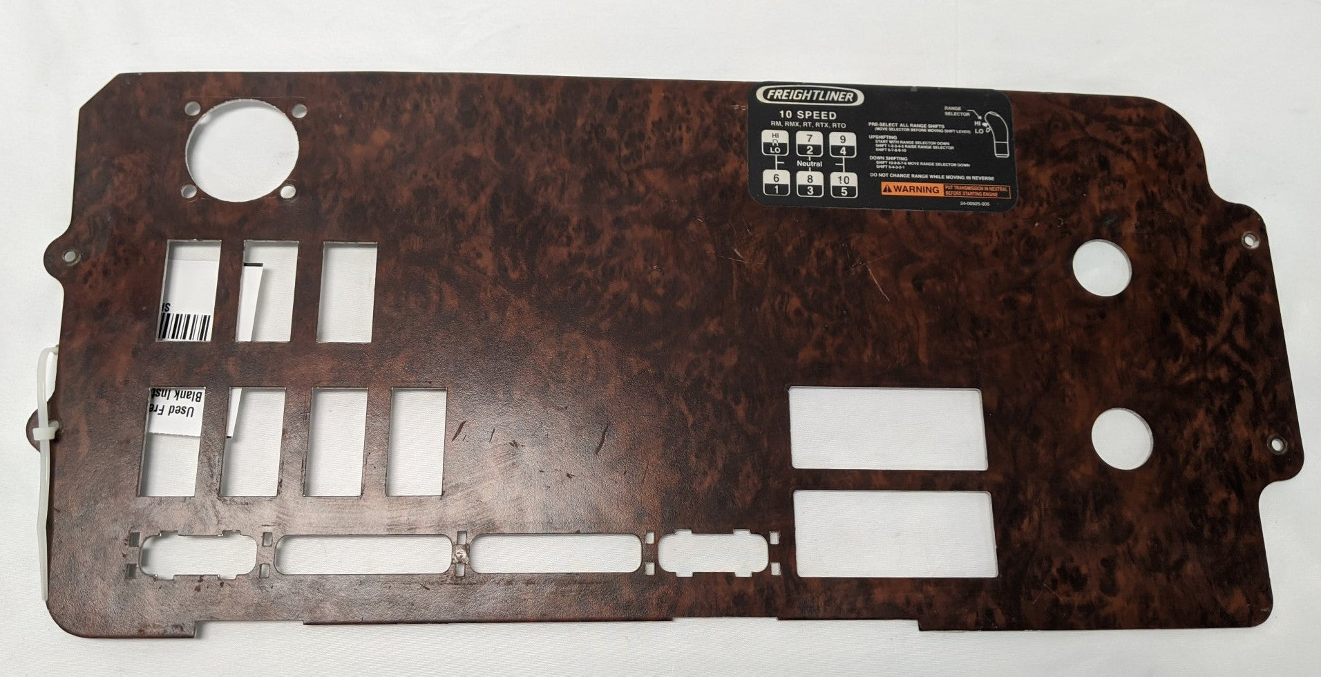 Used Freightliner Columbia Blank Instrument Dash Panel -  P/N 22-45867-000