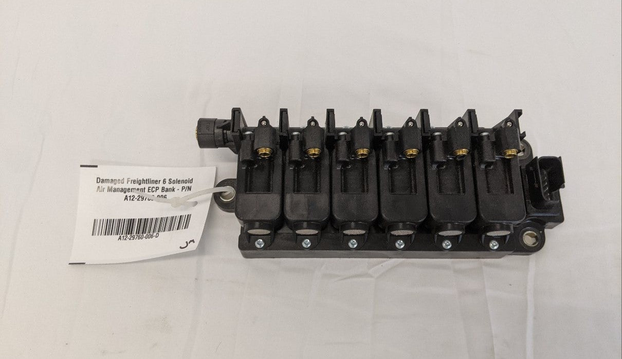 Damaged Freightliner 6 Solenoid Air Management ECP Bank - P/N  A12-29760-006 (10158241055036)