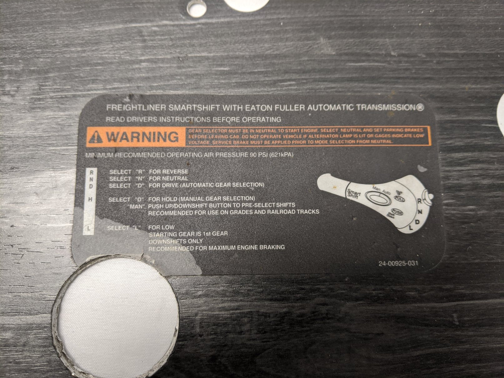 22-45867-010 - Freightliner Blank Instrument Dash Panel - Used