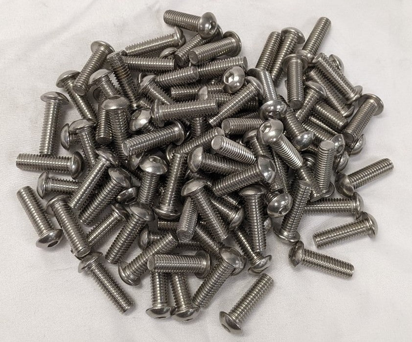 *Lot of 100* New 3/8"-16 x 1 1/4" Fully Threaded Coarse SST Button Bolts