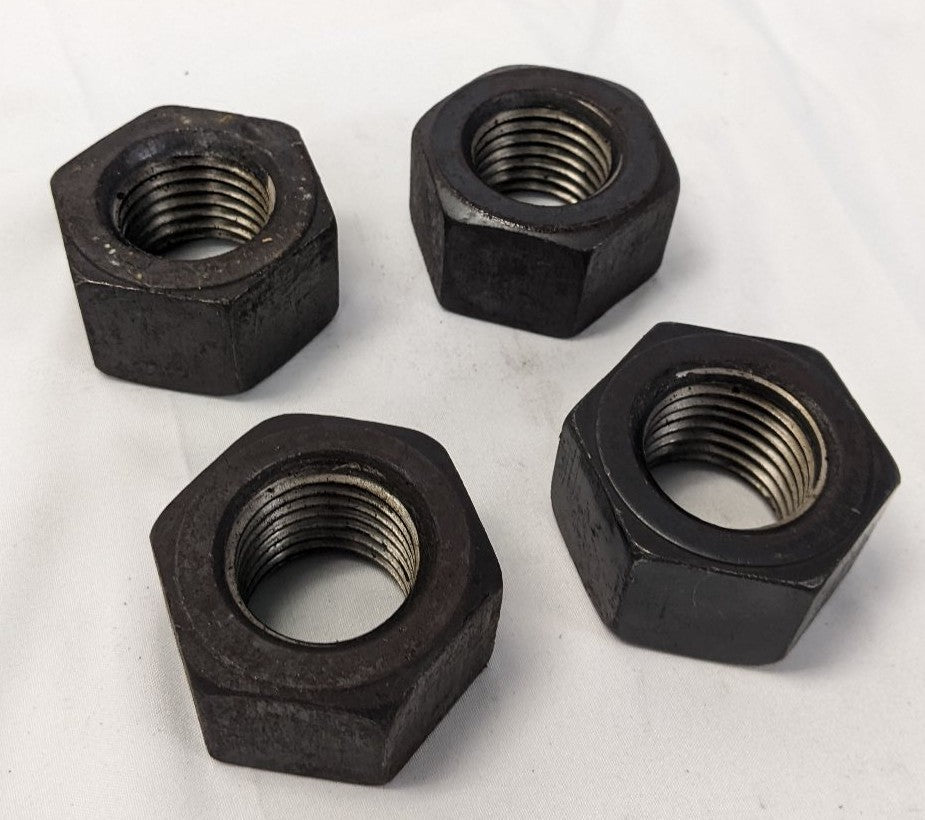 *Lot of 4* New 1-1/4"-7 Coarse Threaded Steel Black Oxide Nuts
