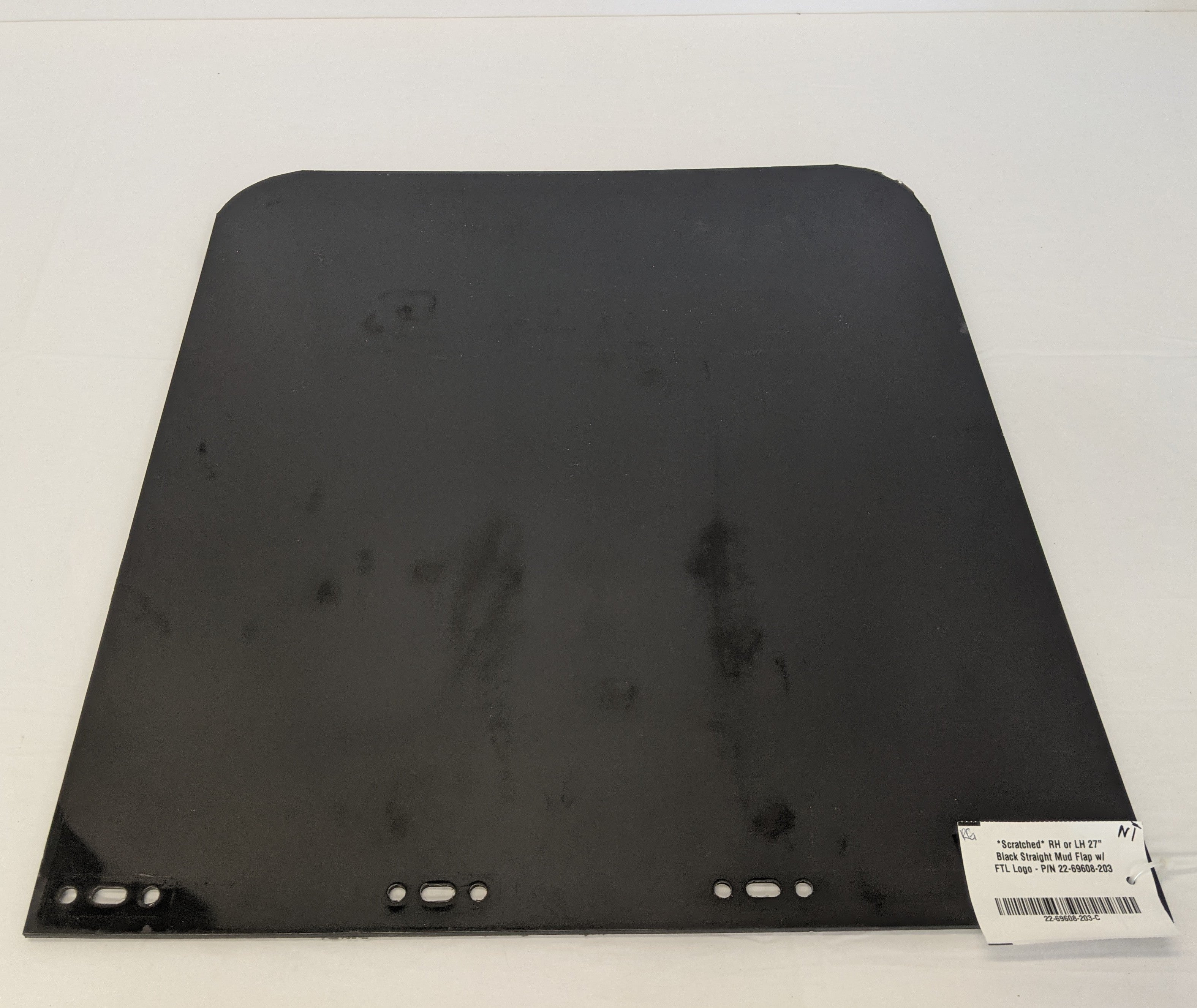 *Scratched* RH or LH 27" Black Straight Mud Flap w/ FTL Logo - P/N 22-69608-203 (10131068059964)