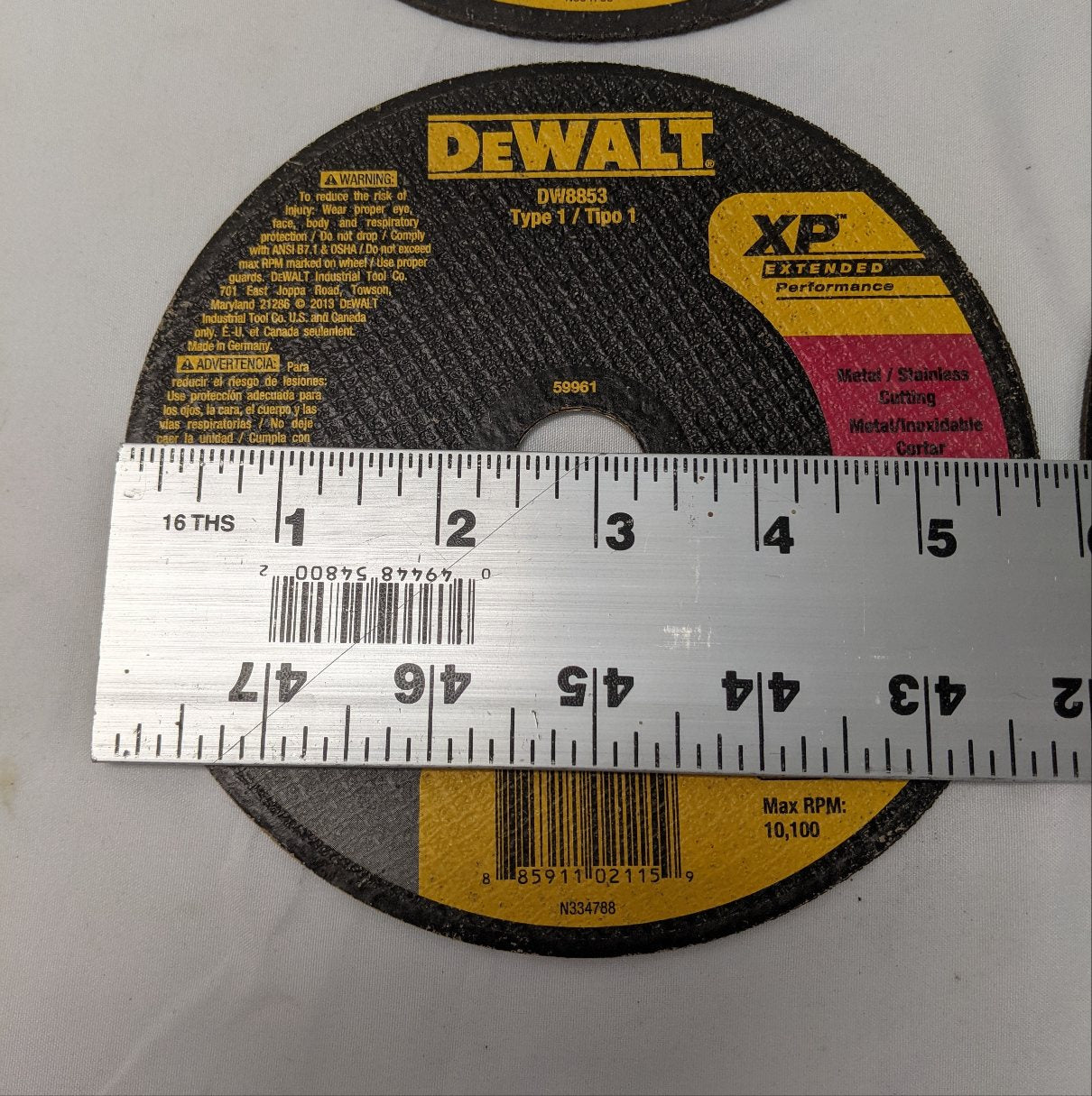 Dewalt XP 6" Cut-Off Wheel | Lot of 4 | 7/8" Arbor | 10,100 RPM | DW8853