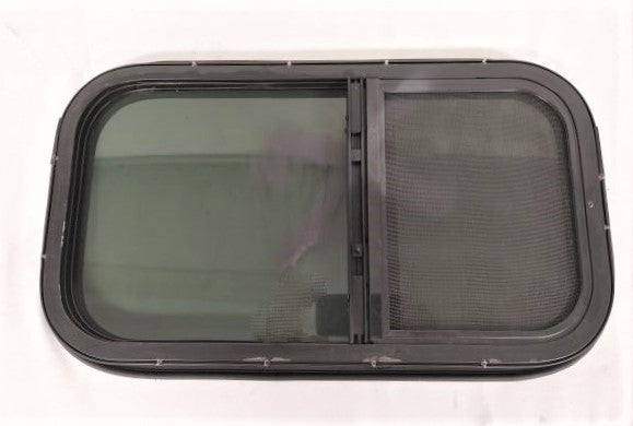 Damaged Freightliner Side Sleeper Window w/ Retainer - P/N  A18-63653-000 (8758120317244)