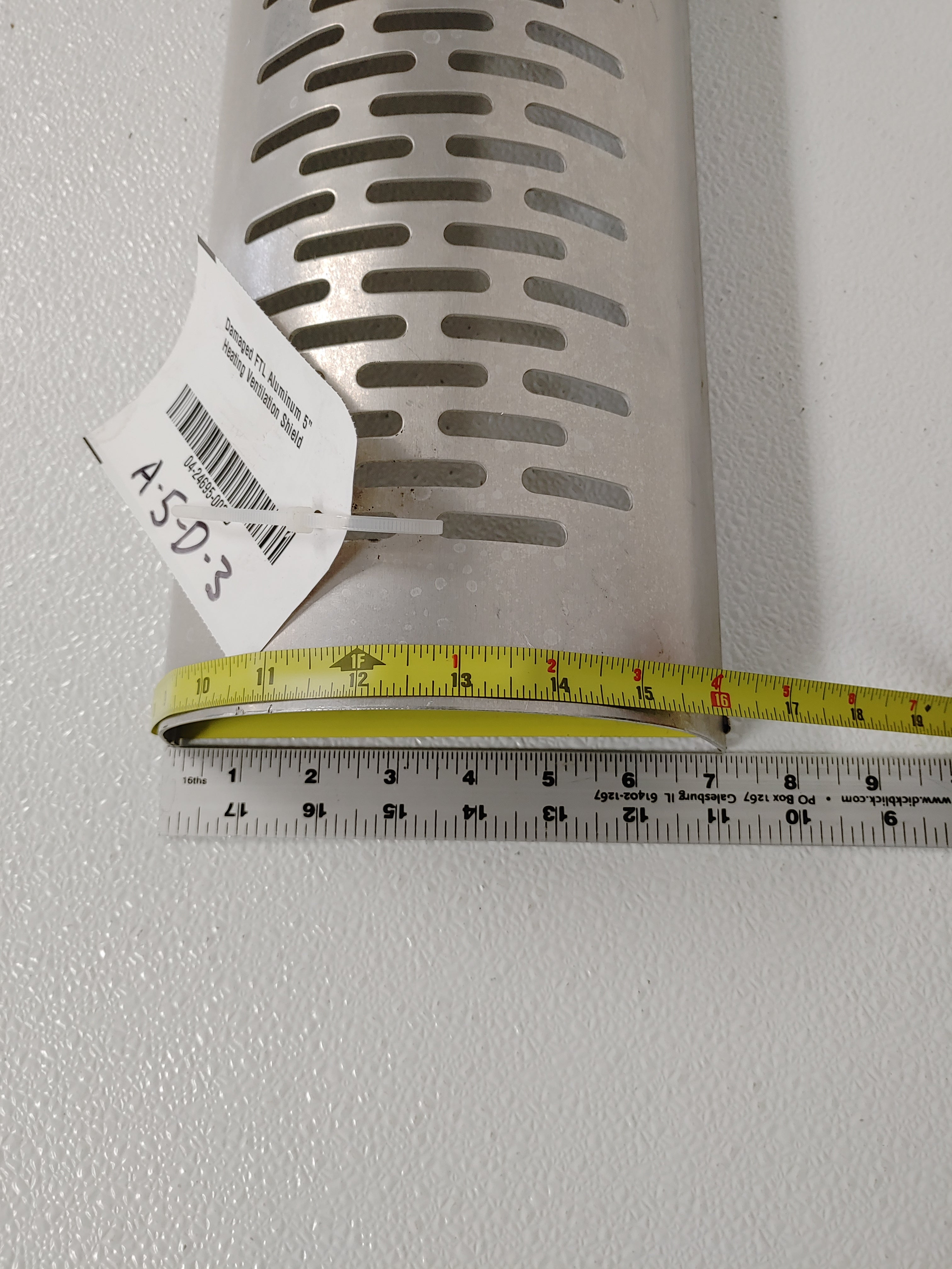 Damaged FTL Aluminum 5" Heating Ventilation Shield - P/N  04-24695-003 (6791949779030)
