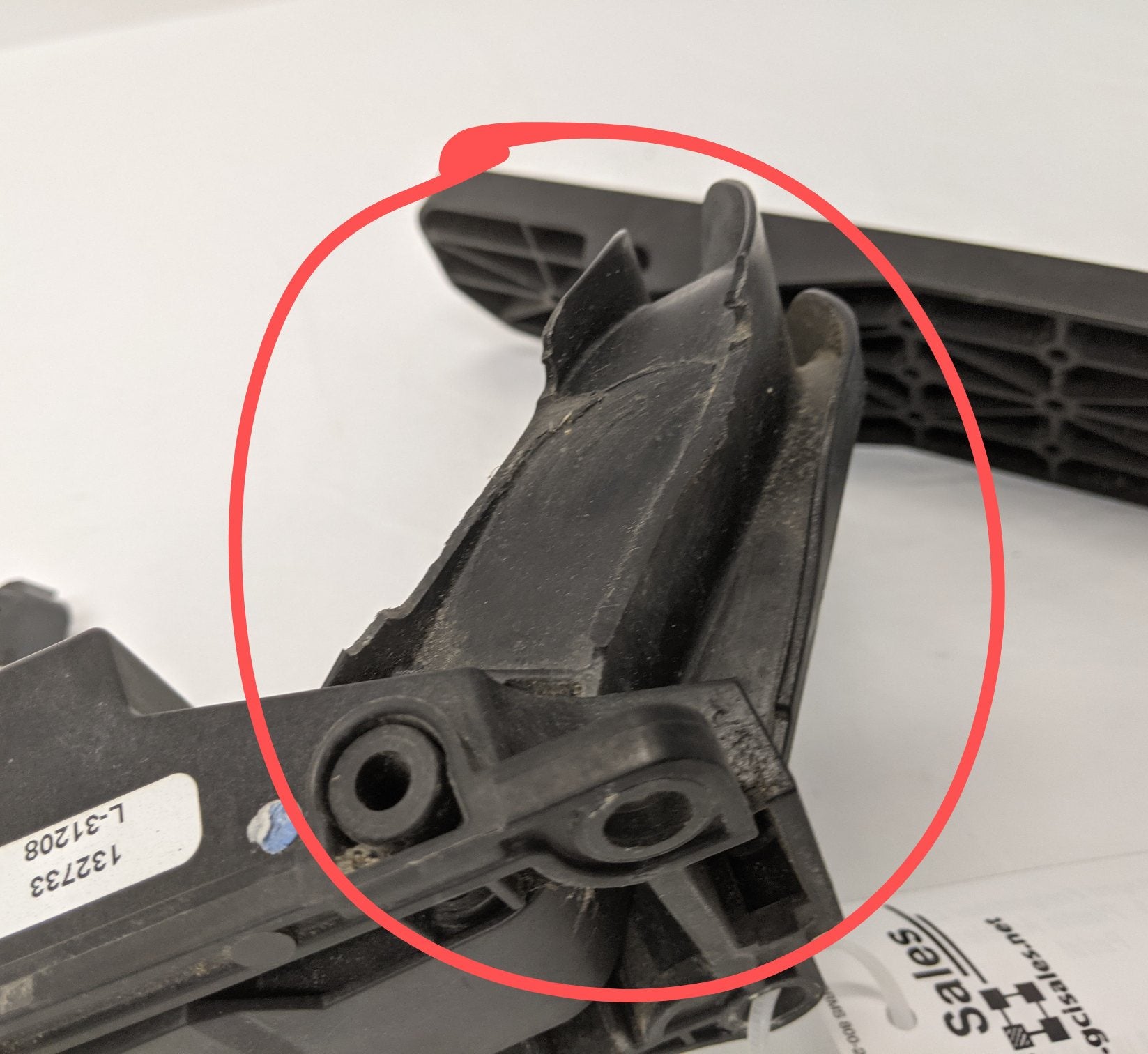 Damaged Freightliner CAT Sensor & Plastic Accelerator Pedal