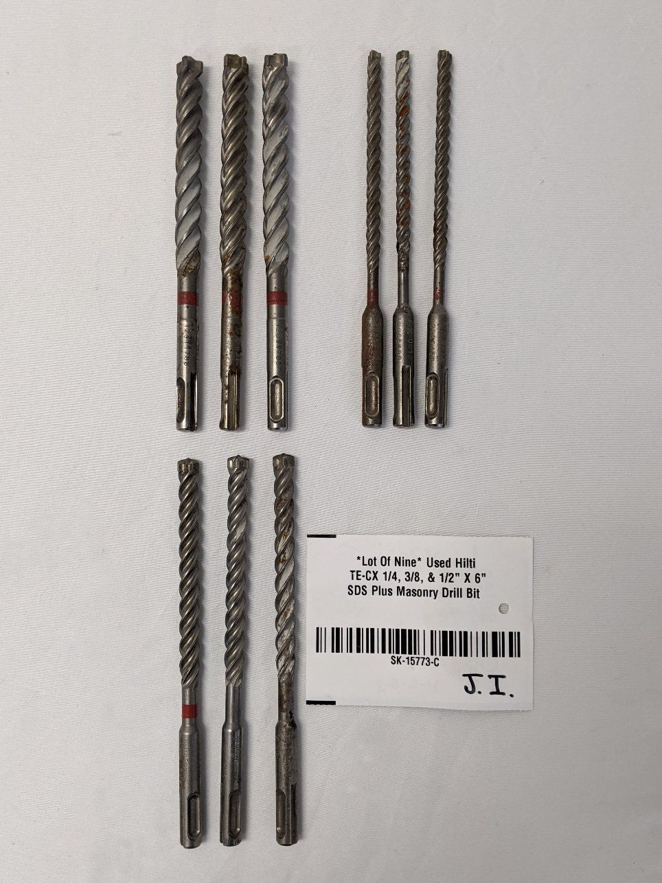 Hilti TE-CX SDS Plus Masonry Drill Bit - Lot 9pc - 1/4-1/2"