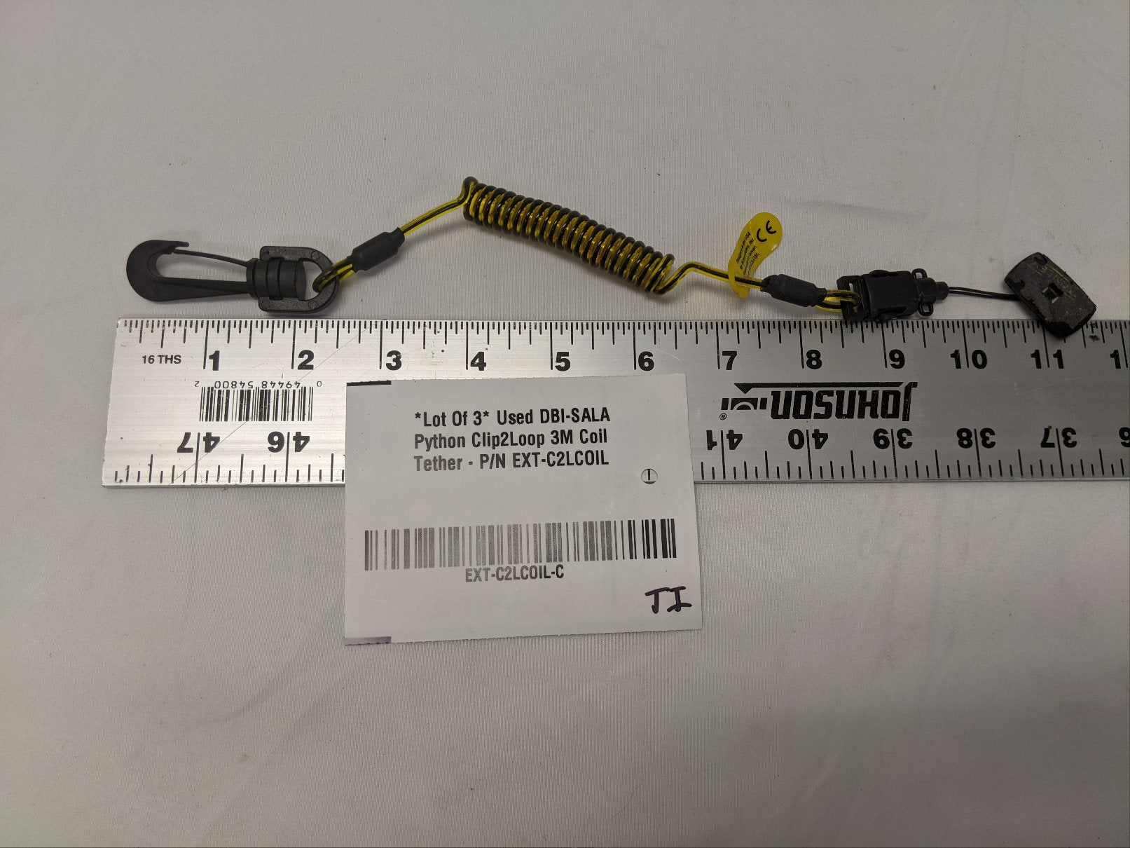 DBI-SALA Python Clip2Loop Coil Tether - 3M, 2 lb Limit, Lot of 3 Used