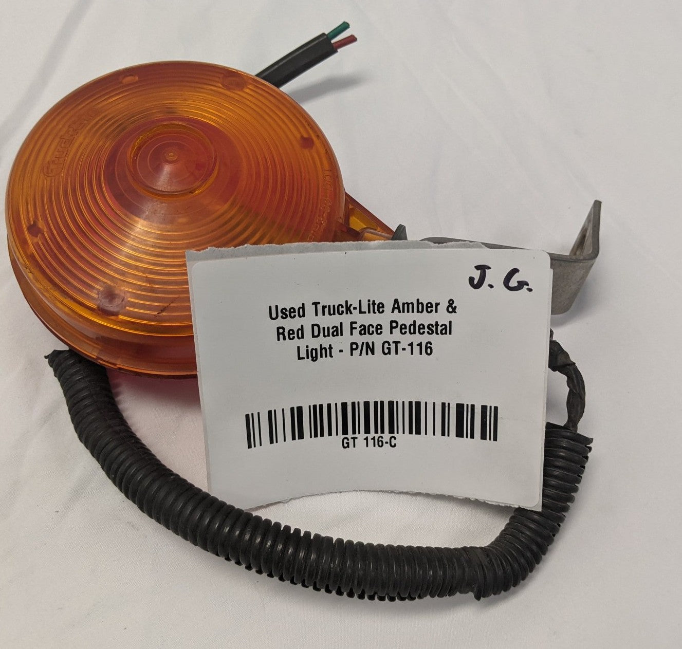 Used Truck-Lite Amber & Red Dual Face Pedestal Light - P/N GT-116