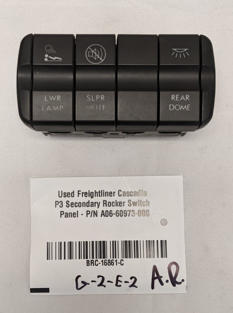 Used Freightliner Cascadia P3 Secondary Rocker Switch Panel - P/N A06-60973-000