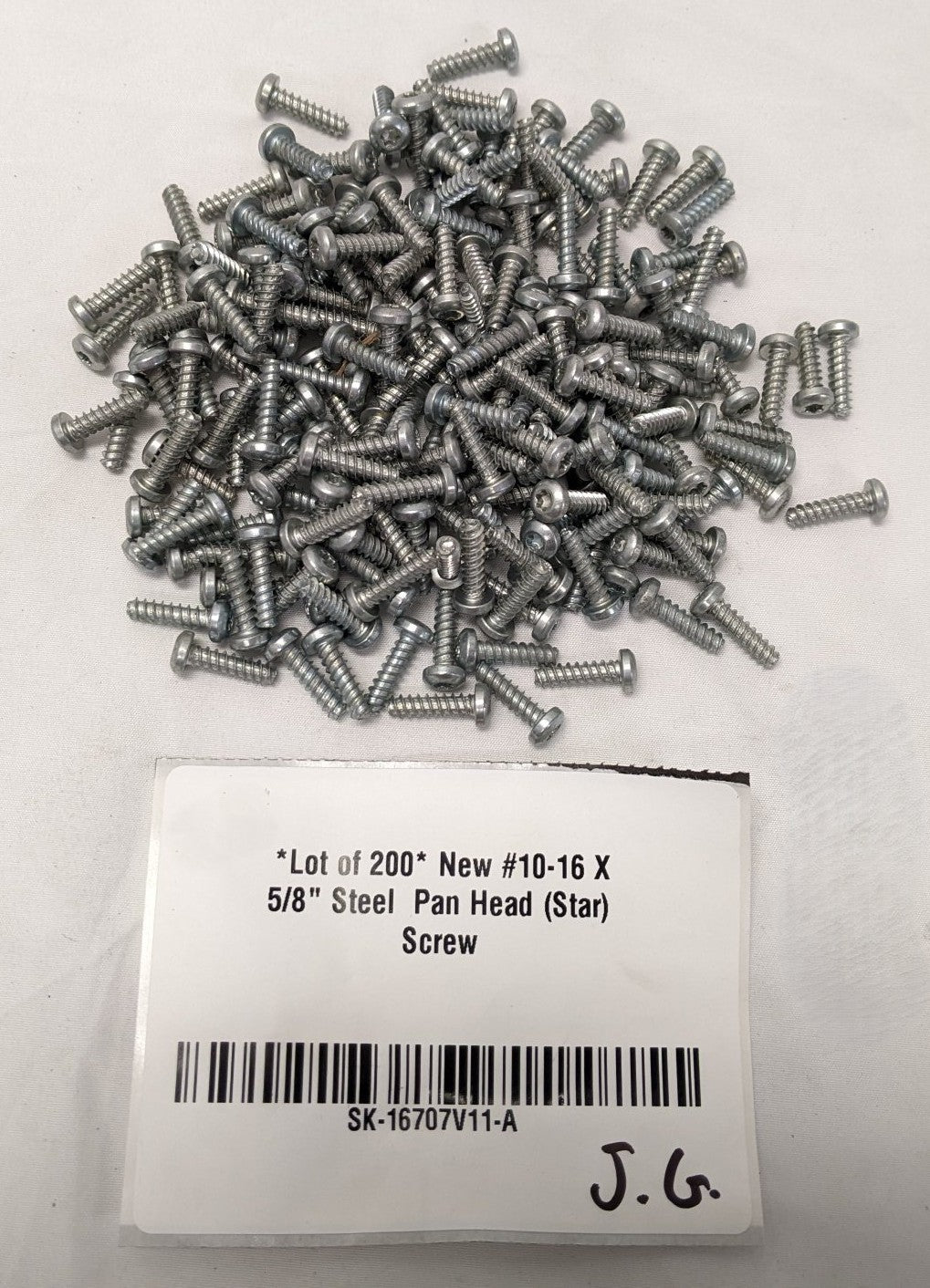 *Lot of 200* New #10-16 X 5/8" Steel  Pan Head (Star) Screw