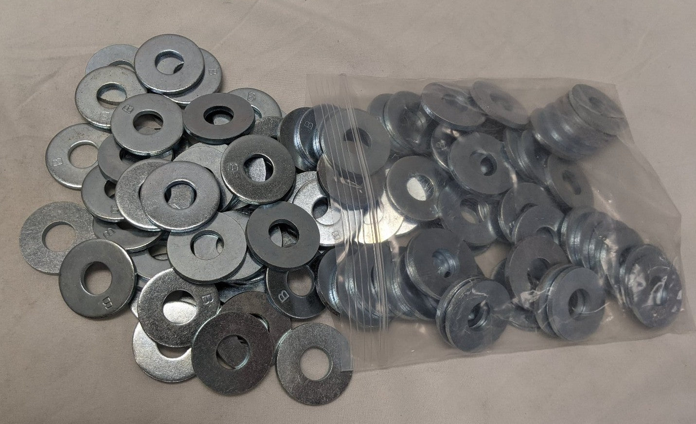 M14 Zinc Plated Steel B Washers - 34mm x 3mm - Lot of 100 - Heavy Duty Flat Washers