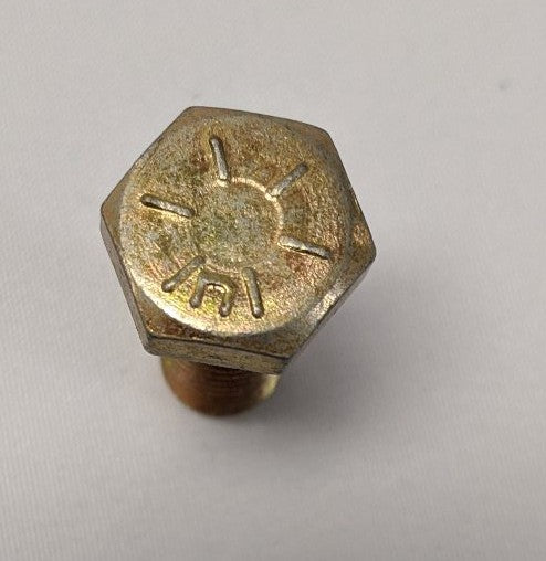 3/8"-16 x 1" Grade 8 Hex Bolts - Yellow Zinc Plated, Fully Threaded, Lot of 100