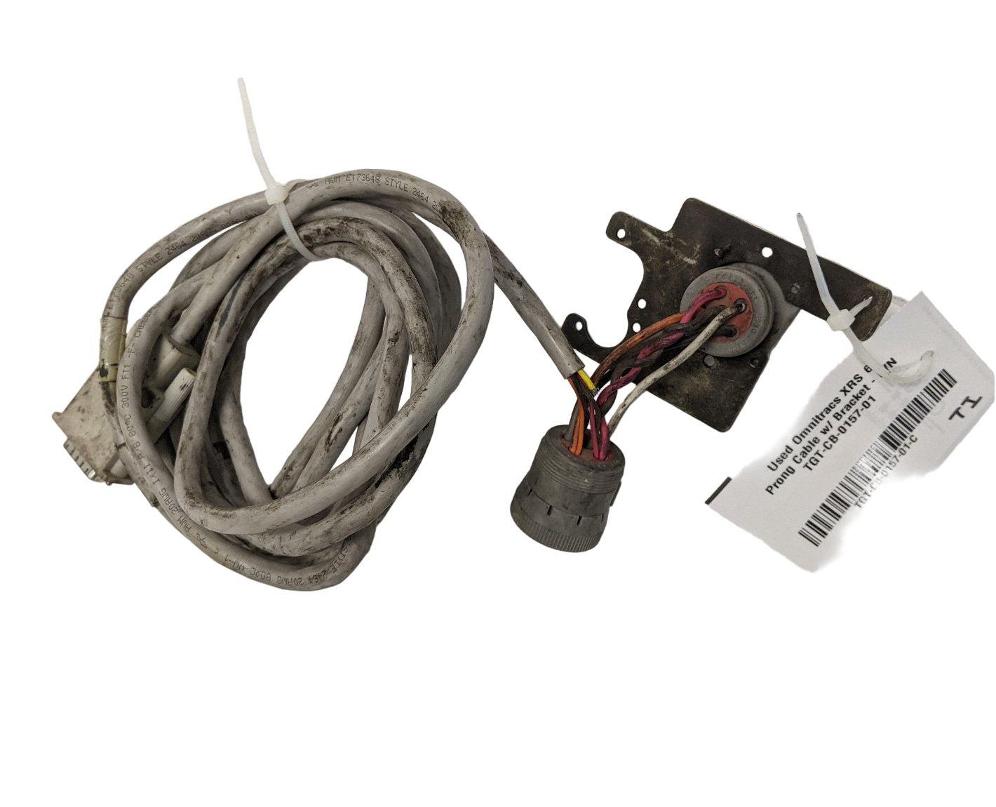 Used Omnitracs XRS 6 Prong Cable w/ Bracket - P/N TGT-CB-0157-01