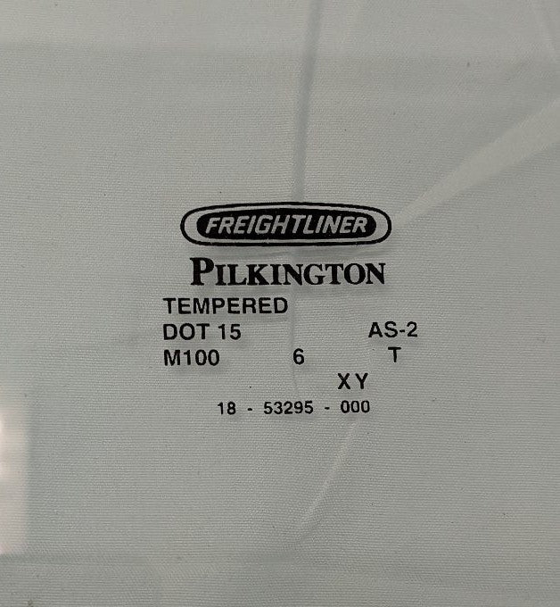 Used FTL Cascadia P3 LH Front Door Tempered Window Glass -P/N 18-53295-000