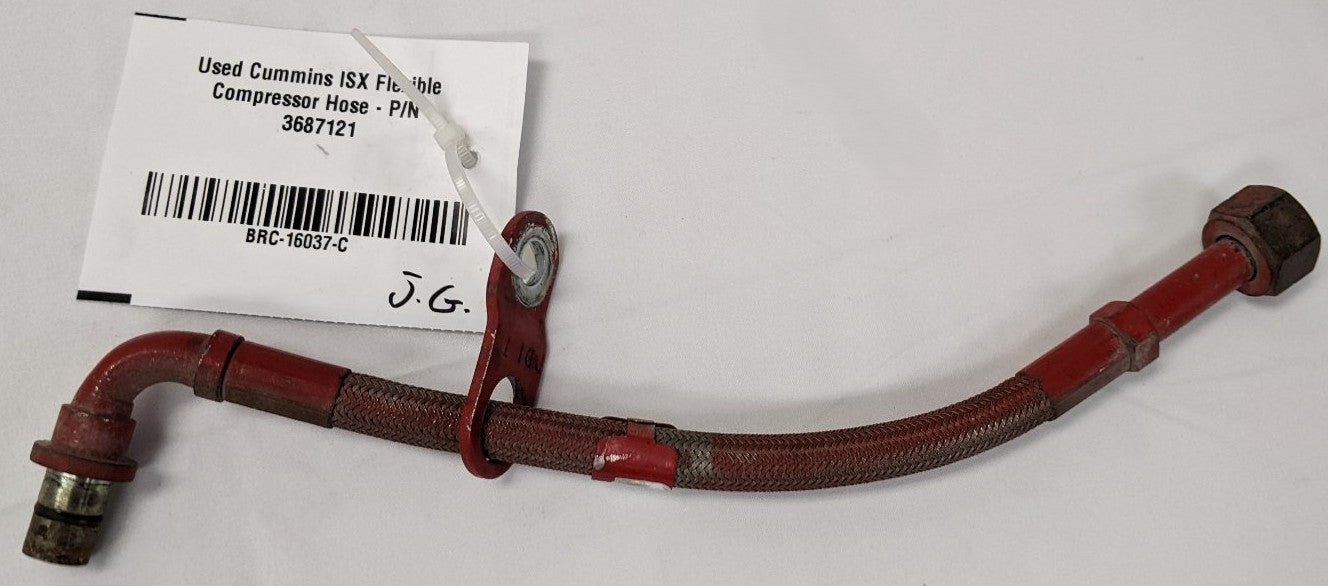 Used Cummins ISX 15 Steel Flexible Compressor Hose | P/N 3687121