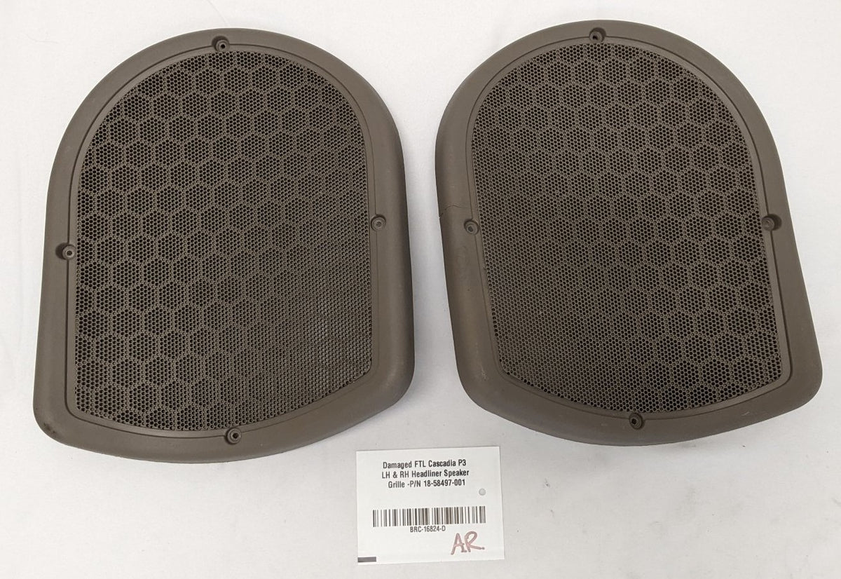 Damaged FTL Cascadia P3 LH & RH Headliner Speaker Grille -P/N 18-58497-001