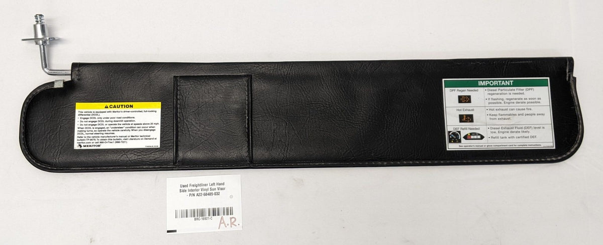 Freightliner LH Black Vinyl Sun Visor A22-68485-032
