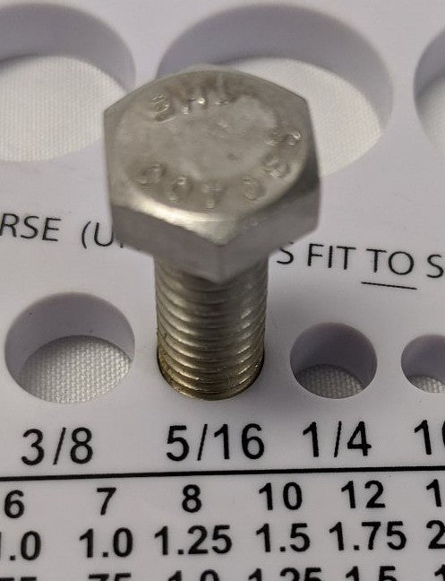5/16"-18 x 1" Stainless Steel Hex Bolts - 18-8 (304), Fully Threaded, Lot of 50