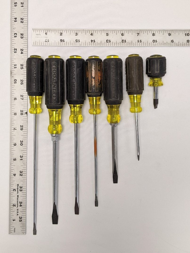 *Lot of 7* Used Klein Tools Flathead Screwdriver Set