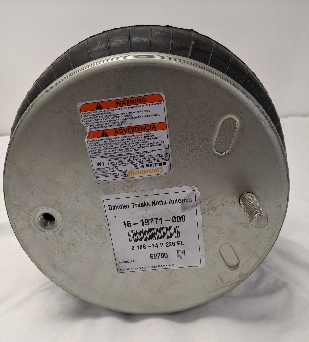 ContiTech Airliner Rear Suspension Air Spring - 16-19771-000