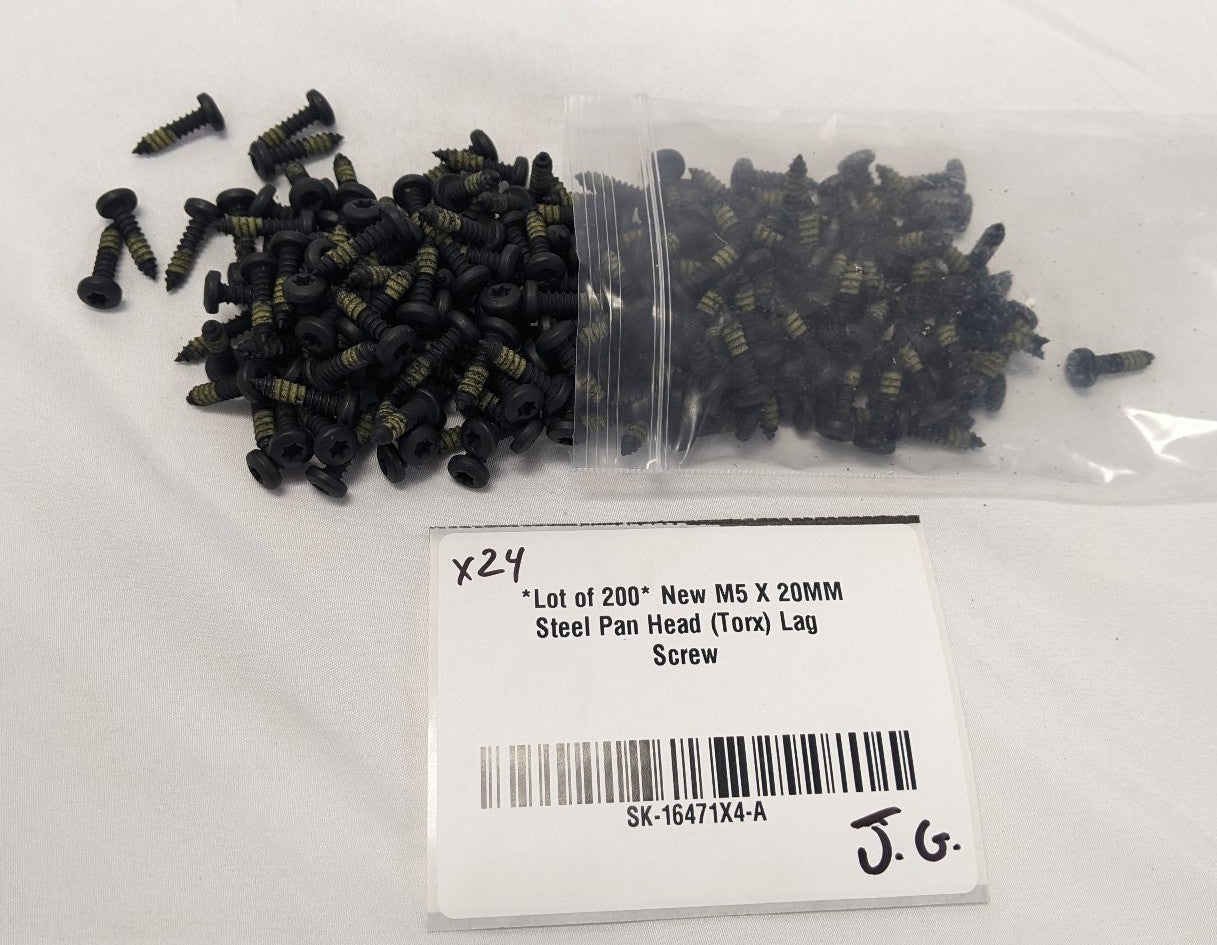 *Lot of 200* New M5 X 20MM Steel Pan Head (Torx) Lag Screw