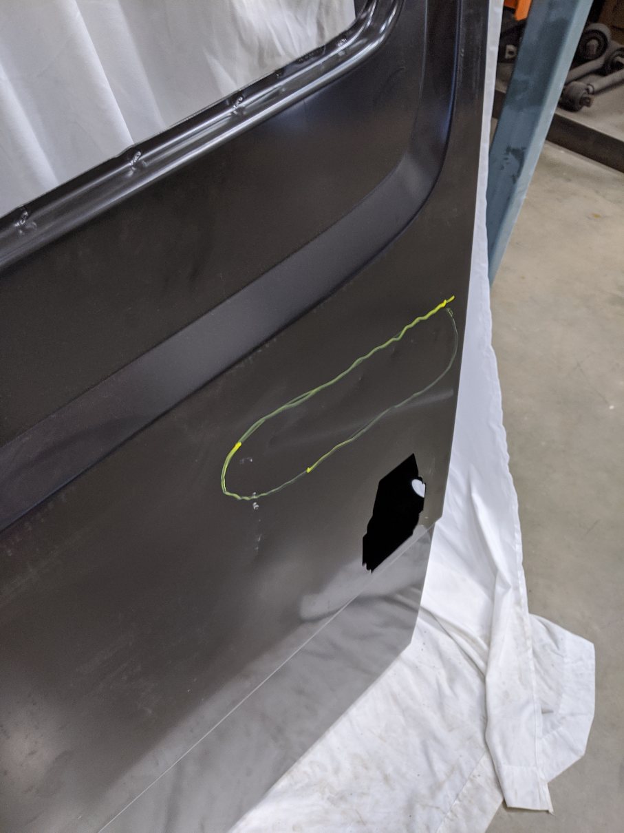Damaged (1 Hr) Freightliner LH FL50, FL60, FL70, FL80 Cab Door - P/N A68072008K3 (10091445027132)