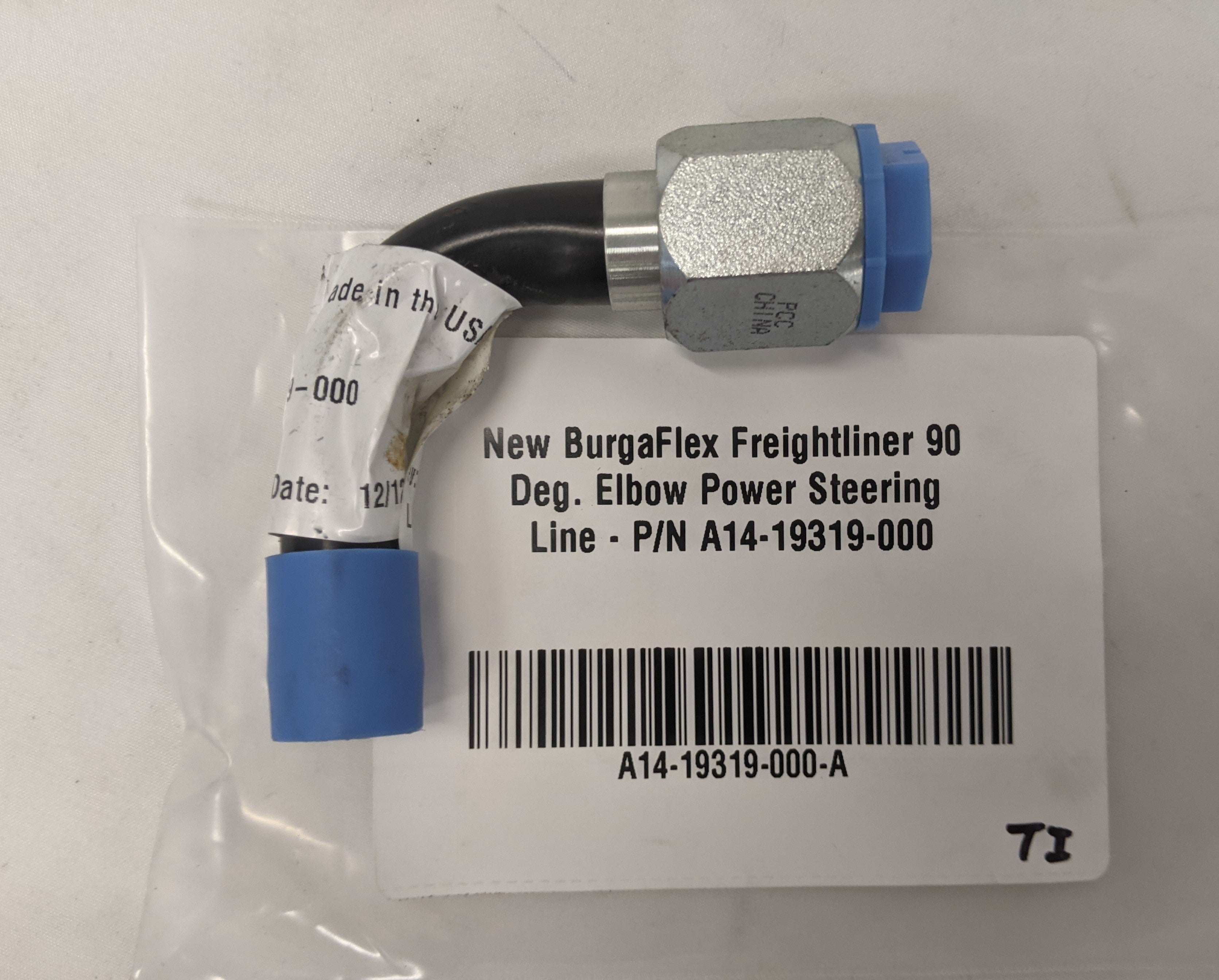 New BurgaFlex Freightliner 90 Deg. Elbow Power Steering Line - P/N A14-19319-000