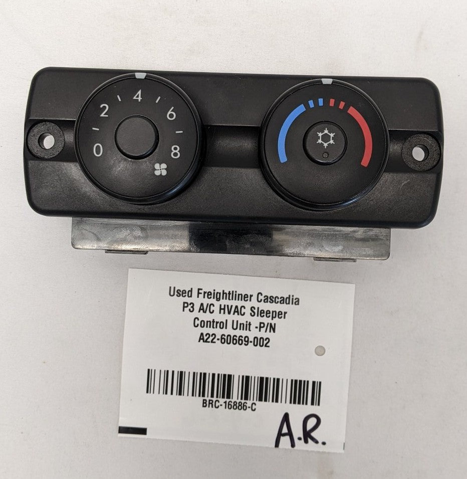 Used Freightliner Cascadia P3 A/C HVAC Sleeper Control Unit -P/N  A22-60669-002