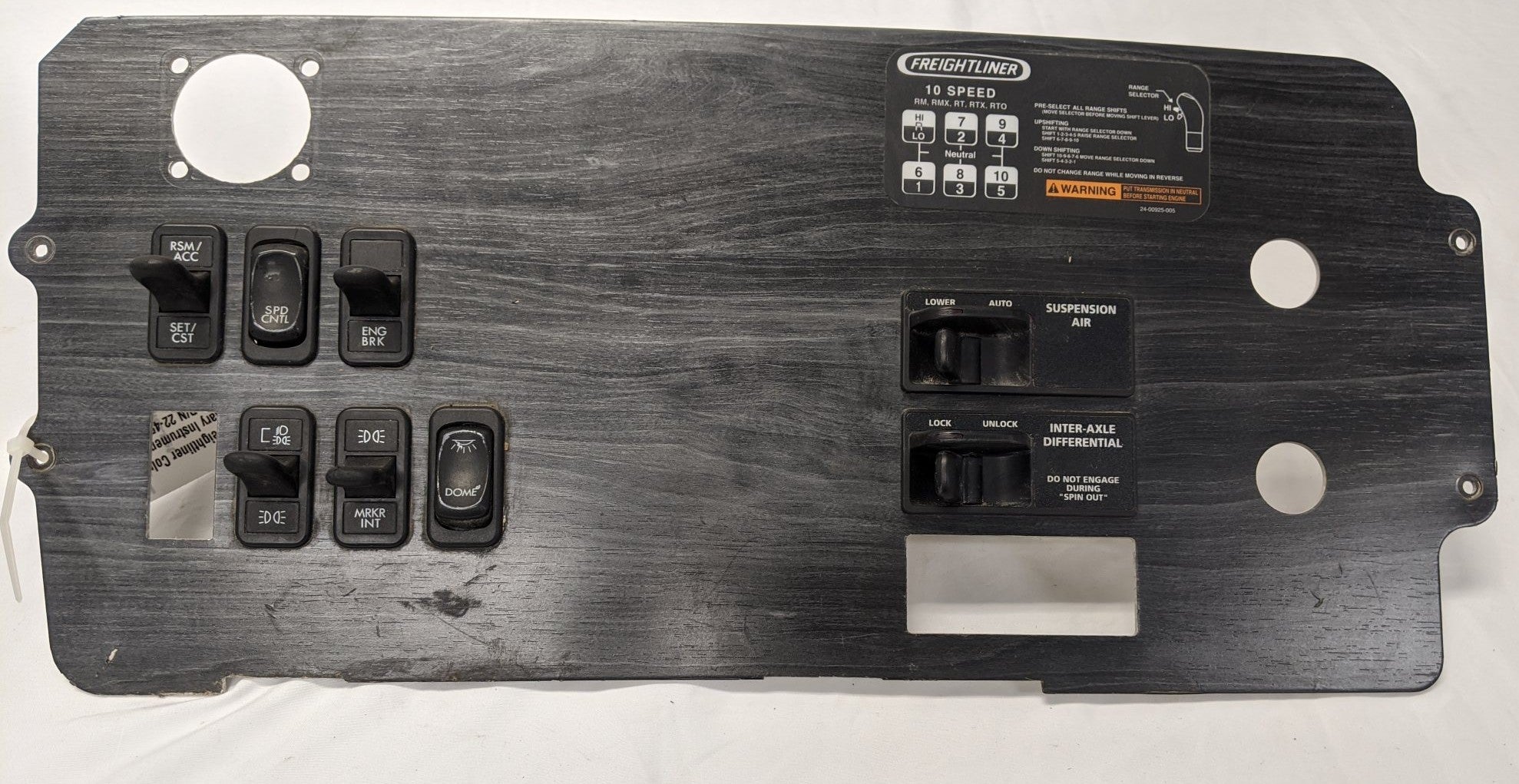 Used Freightliner Columbia Auxiliary Instrument Dash Panel- P/N 22-45867-010