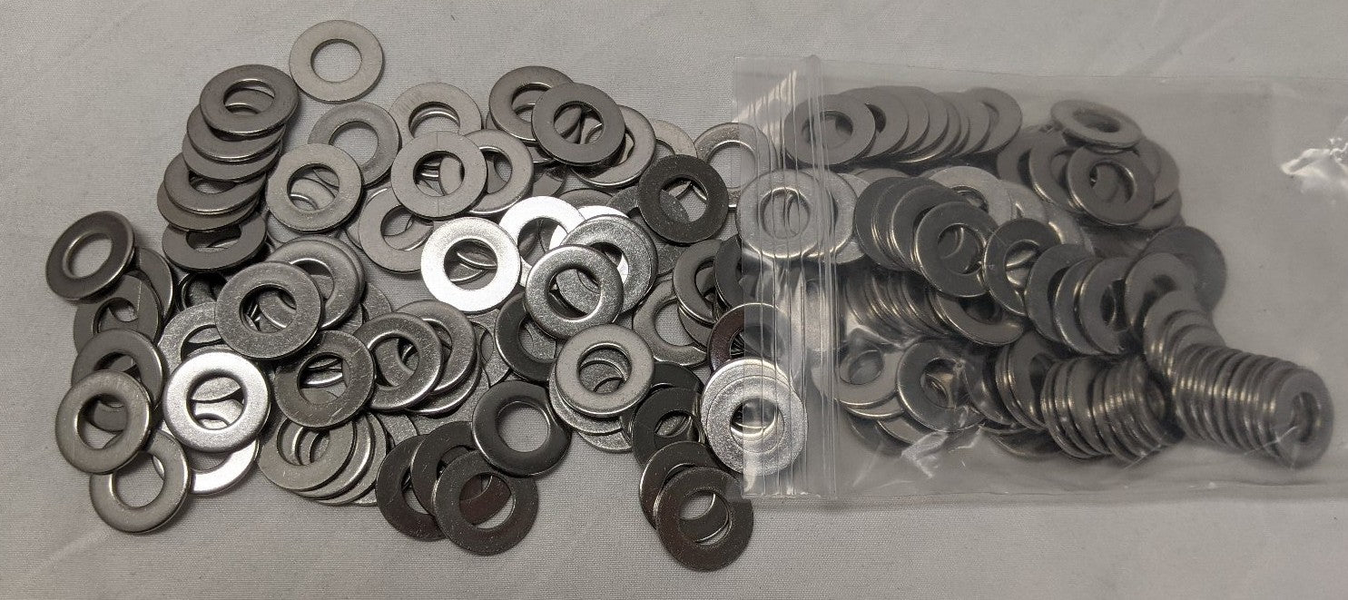 3/8" Zinc Plated Steel Flat Washers - Lot of 200 - 3/4" OD Corrosion Resistant