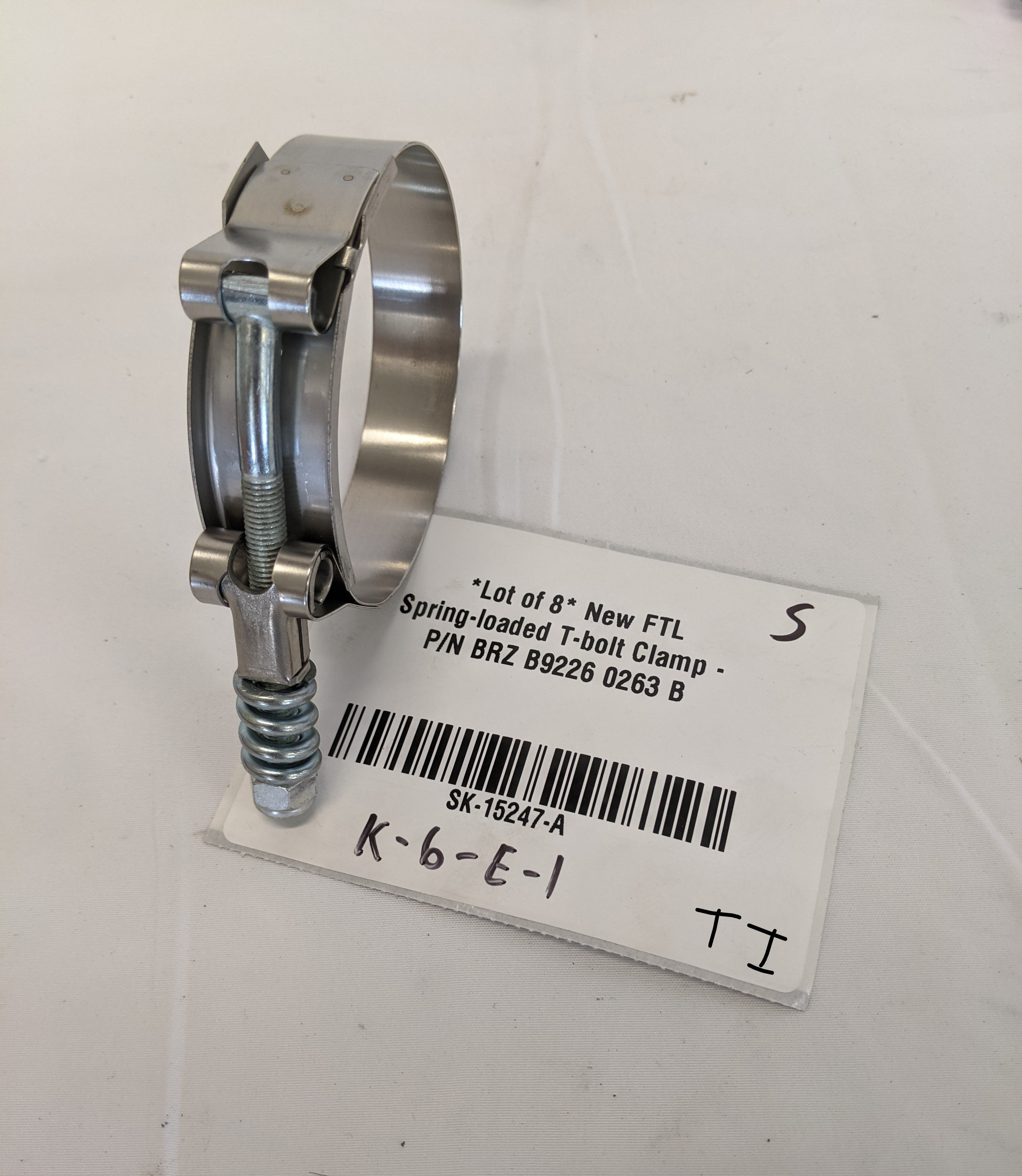 *Lot of 8* New FTL Spring-loaded T-bolt Clamp - P/N BRZ B9226 0263 B (10161426137404)