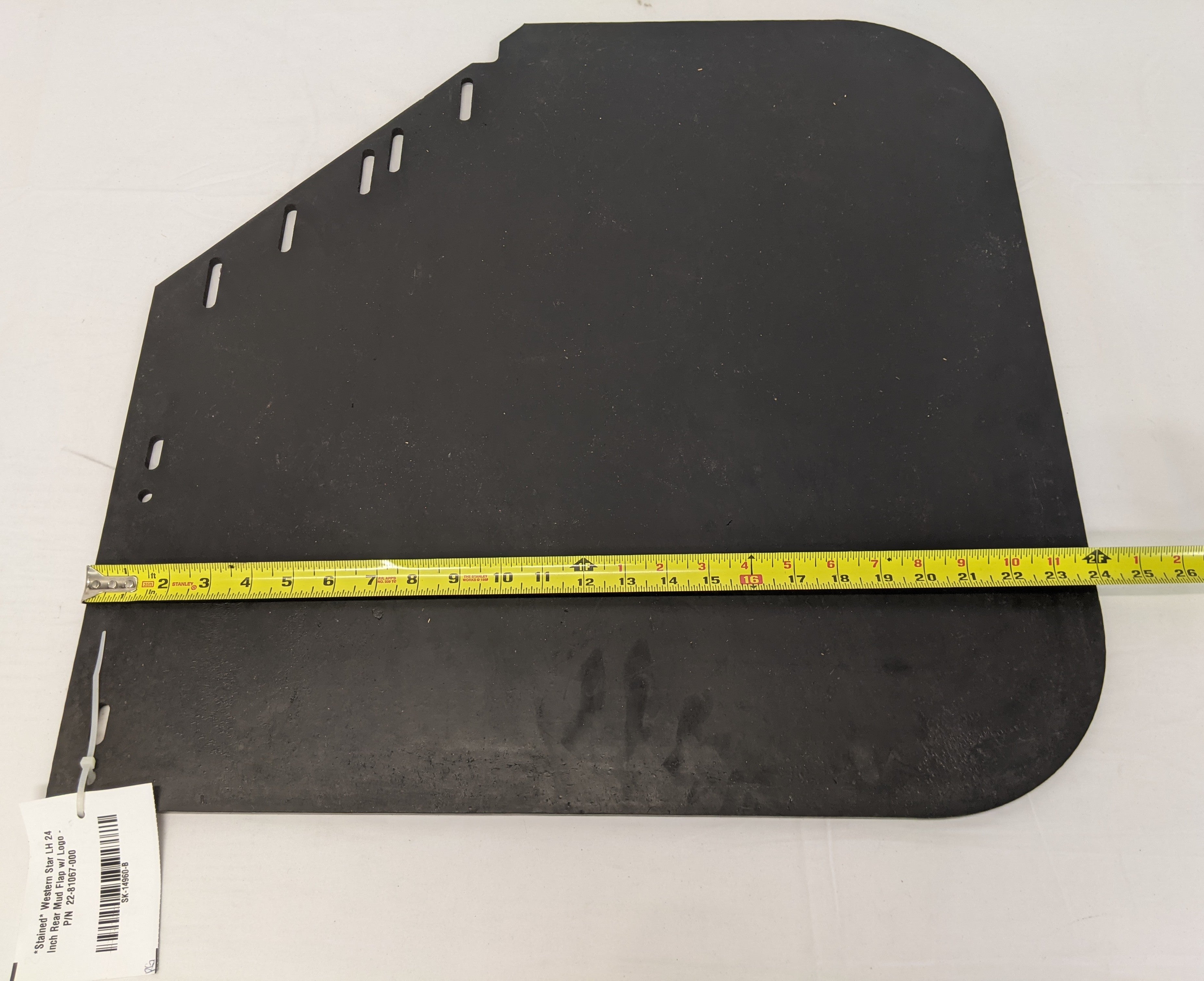 *Stained* Western Star LH 24 Inch Rear Mud Flap w/ Logo - P/N 22-81067-000 (10140332458300)
