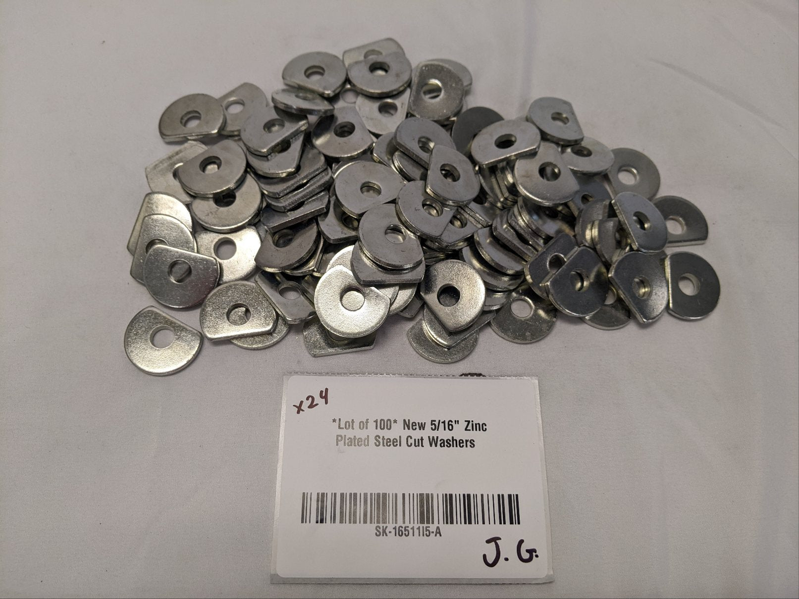 100 Zinc Plated Steel Cut Washers 5/16"