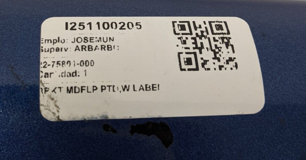 Used FTL LH Rear 45° Angled Blue Mud Flap Bracket Hanger - P/N 22-75801-000
