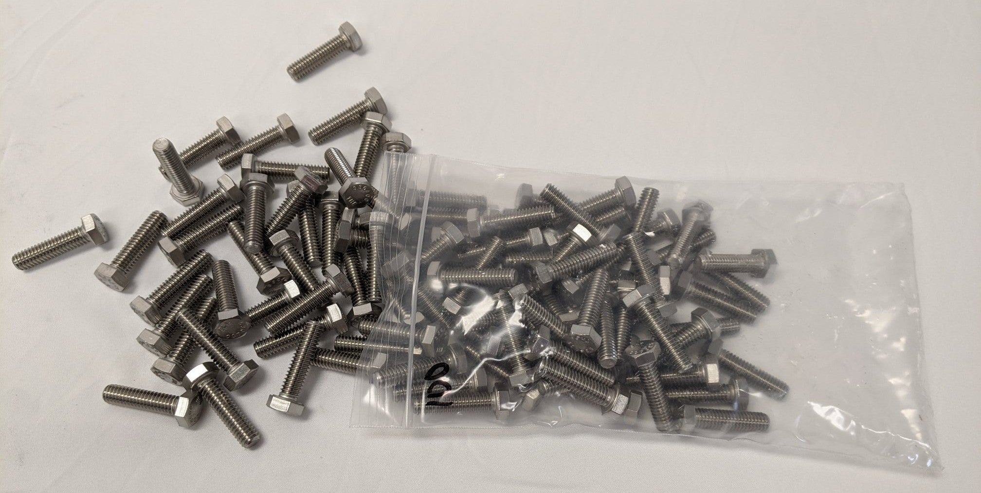 5/16"-18 x 1 1/4" Stainless Steel Hex Bolts - 18-8 (304), Fully Threaded, Lot of 100