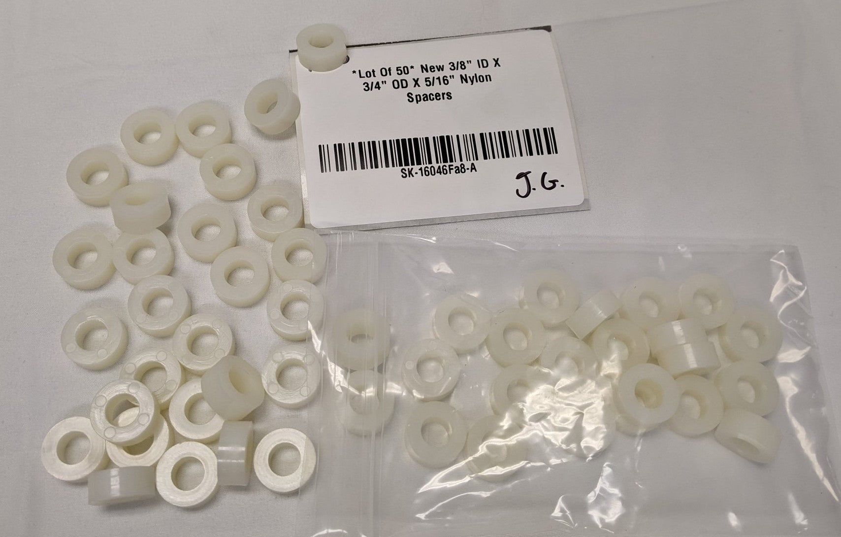 *Lot Of 50* New 3/8" ID X 3/4" OD X 5/16" Nylon Spacers