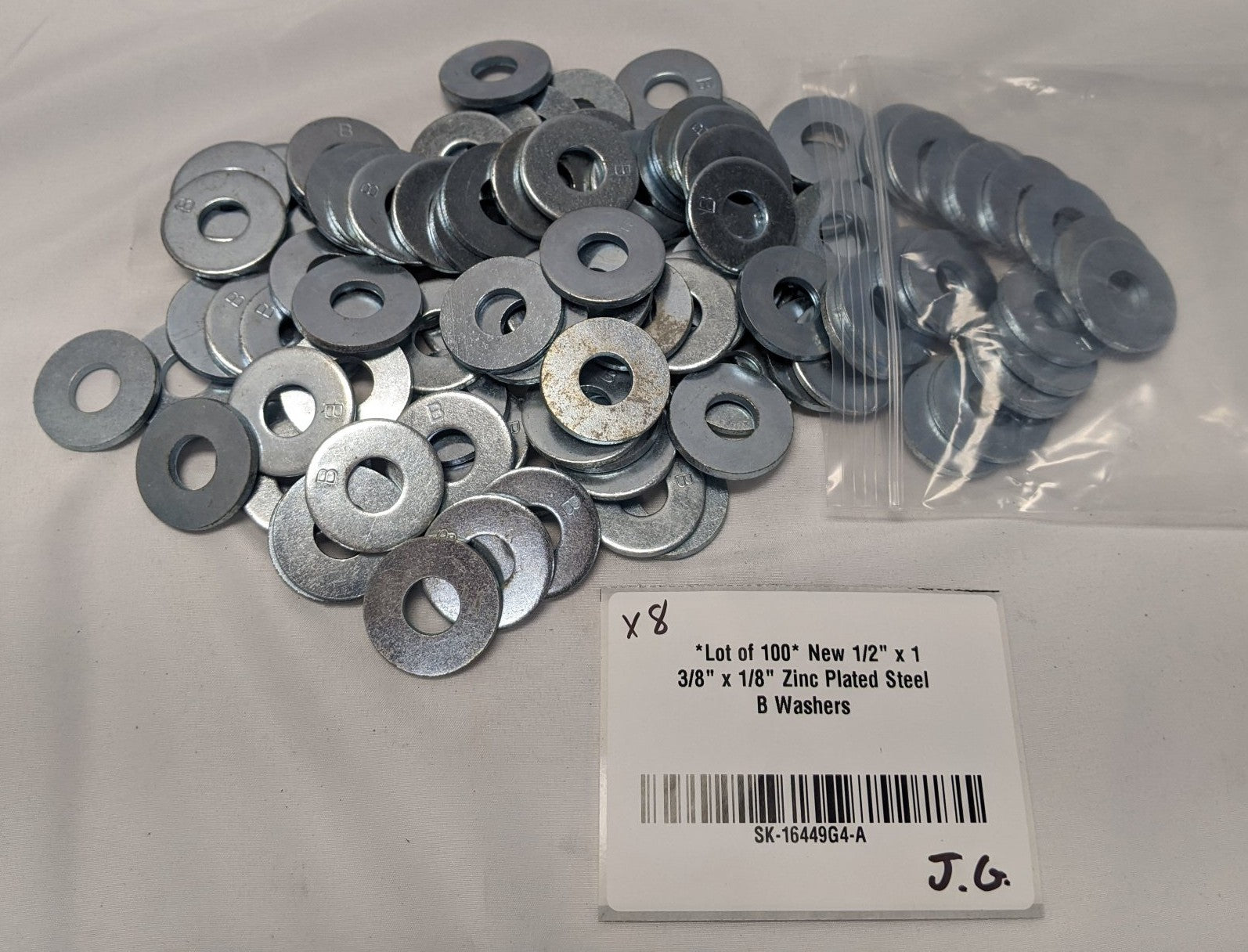 *Lot of 100* New 1/2" x 1 3/8" x 1/8" Zinc Plated Steel B Washers