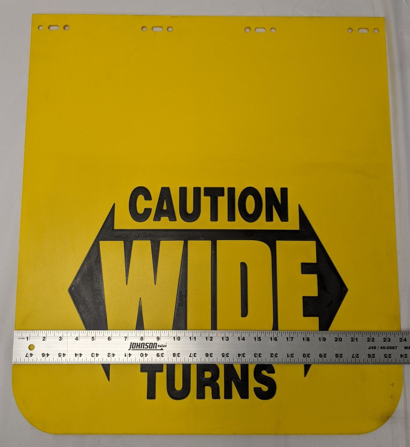 Freightliner 27" Yellow Caution Wide Turns Mud Flap 22-61643-503