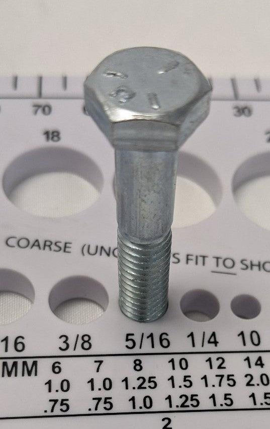 5/16"-18 x 1 3/4" Grade 5 Hex Bolts - Zinc Plated, Partly Threaded, Lot of 100