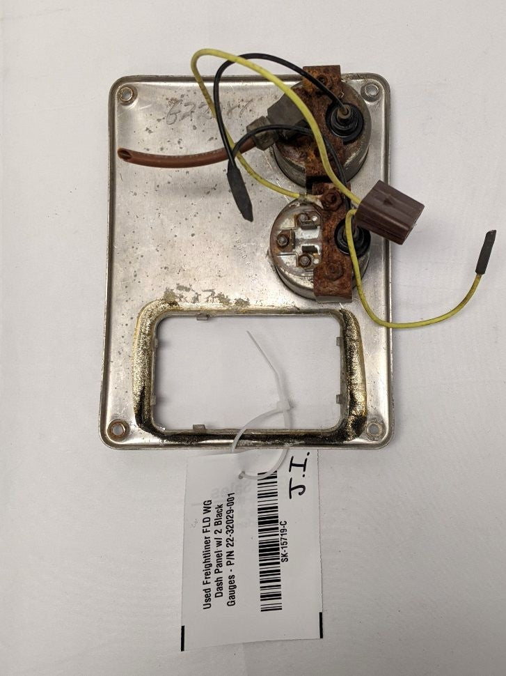 Used Freightliner FLD Classic WG Dash Panel w/ 2 Black Gauges - P/N 22-32029-001