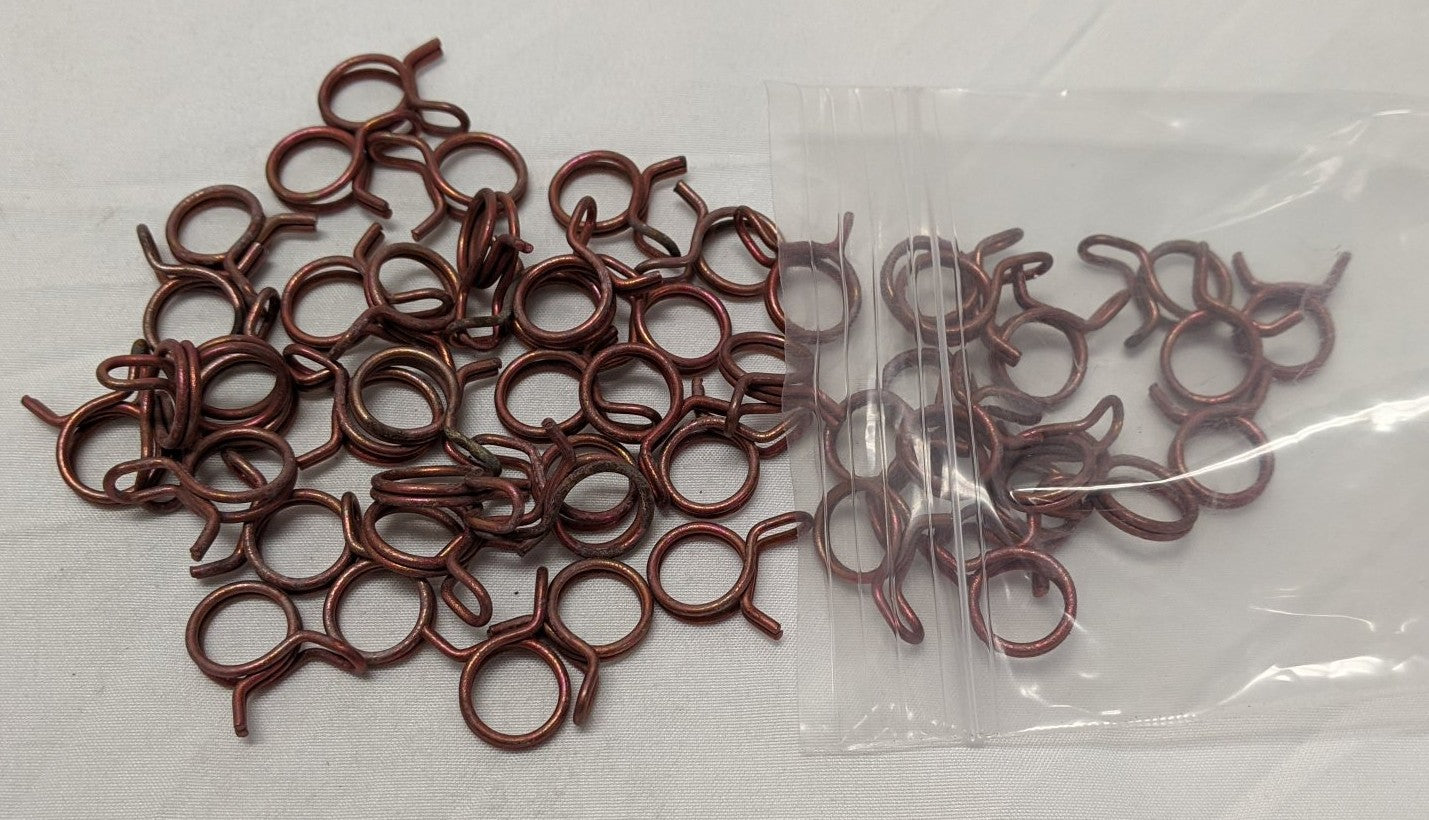 *Lot of 50* 1/2" Spring Double Wire Style Red Zinc Plated Hose Clamp