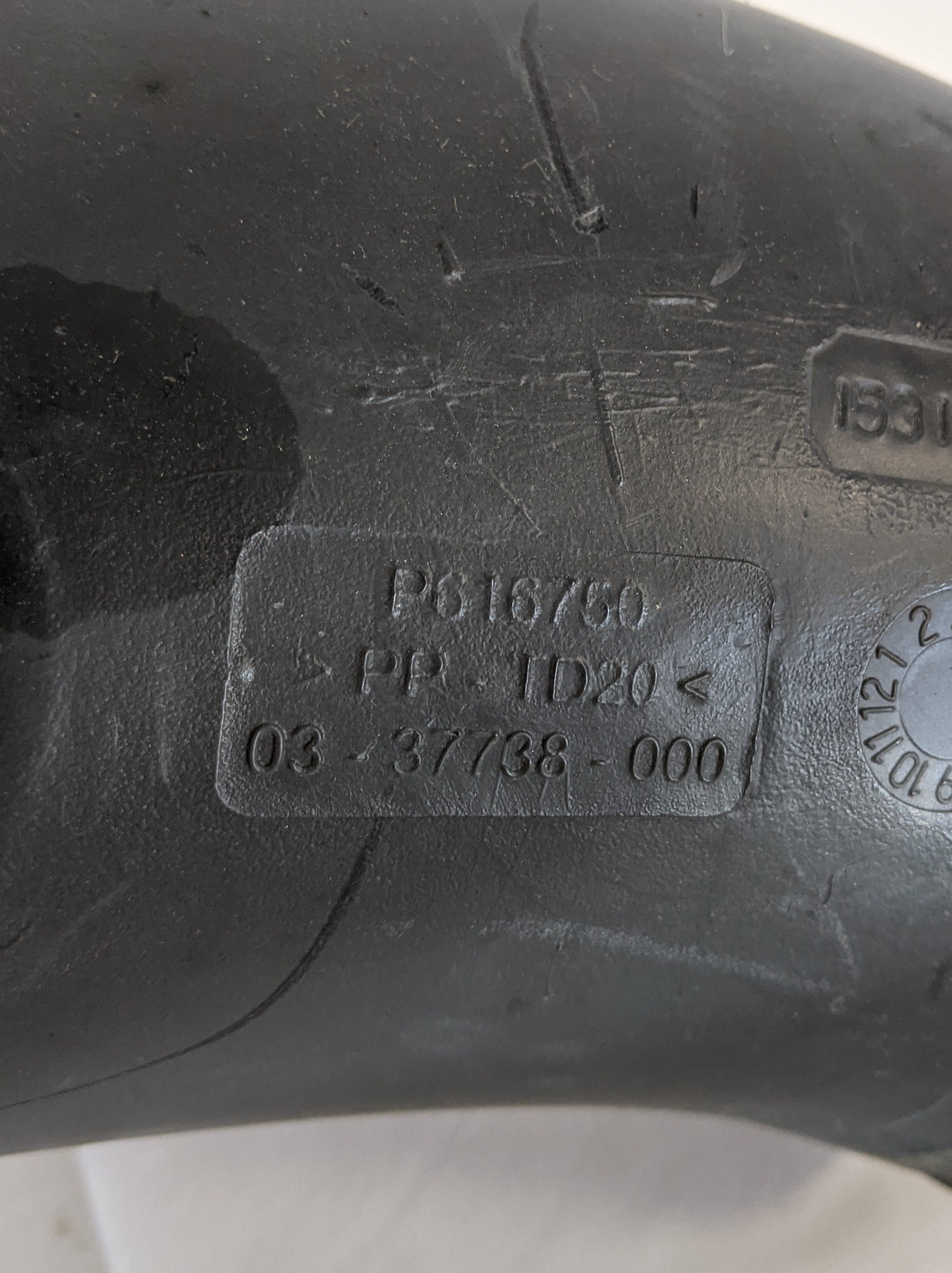 Used Freightliner Detroit DD13 12L HDEP Molded Air Intake Pipe -P/N 03-37738-000 (10016854507836)