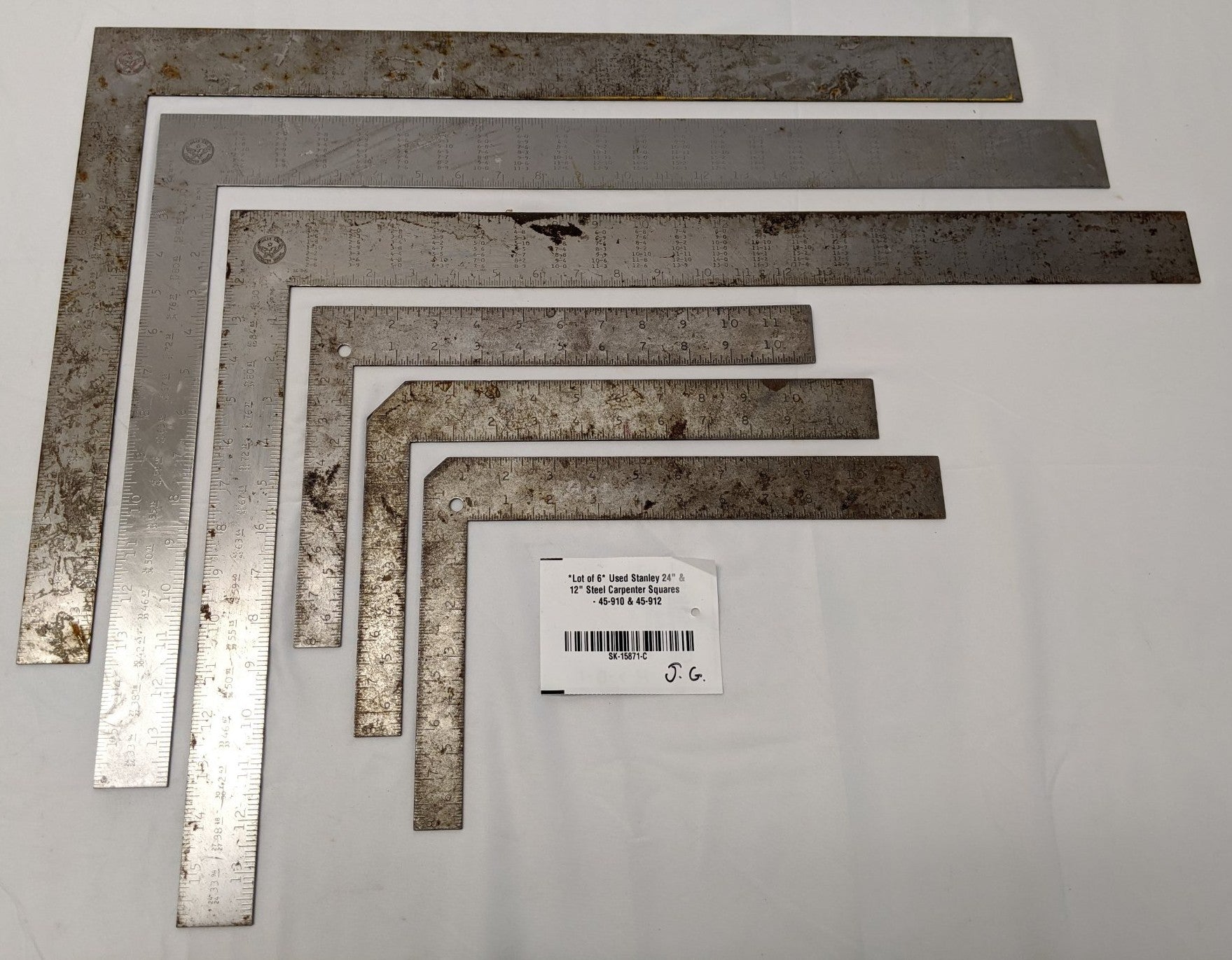 Stanley Carpenter Square Lot of 6 - 24" 12" Steel 45-910