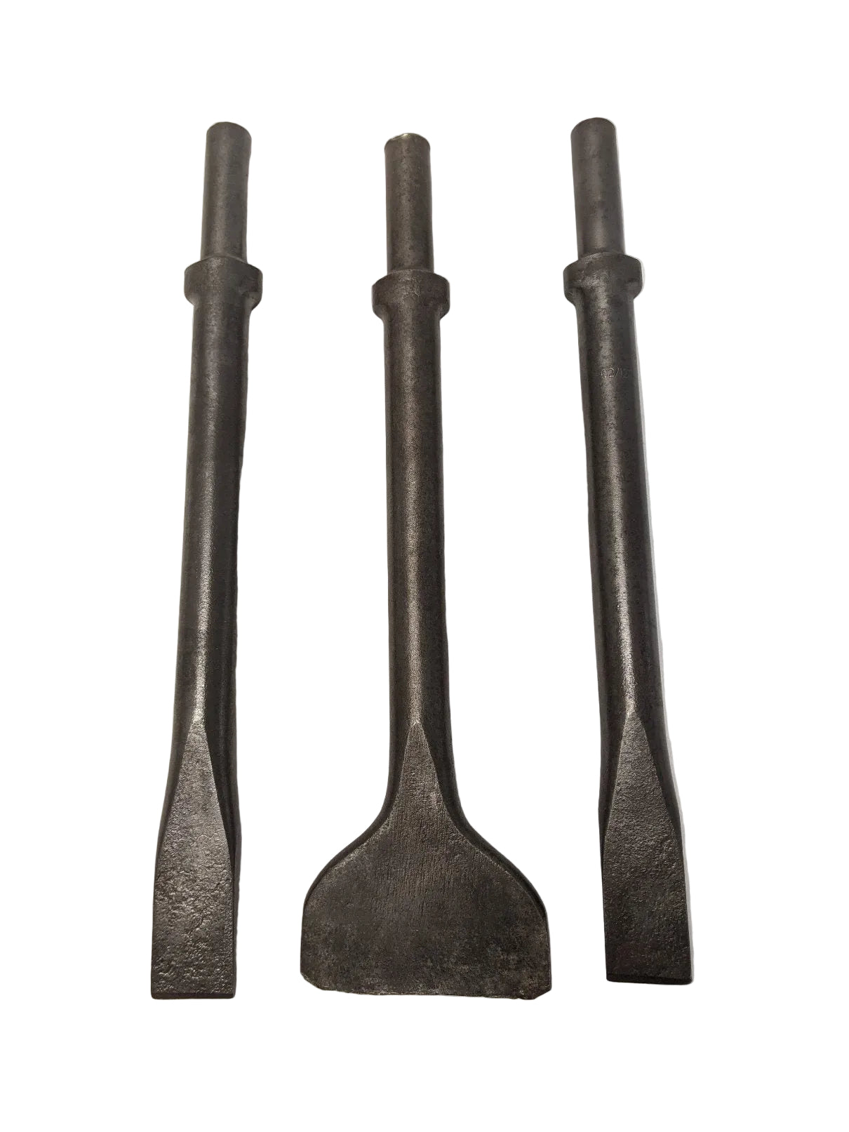 Hammer Chisel Set | 3 Pieces | 1" & 3" Flat Chisels | 12" Round Shank | Used