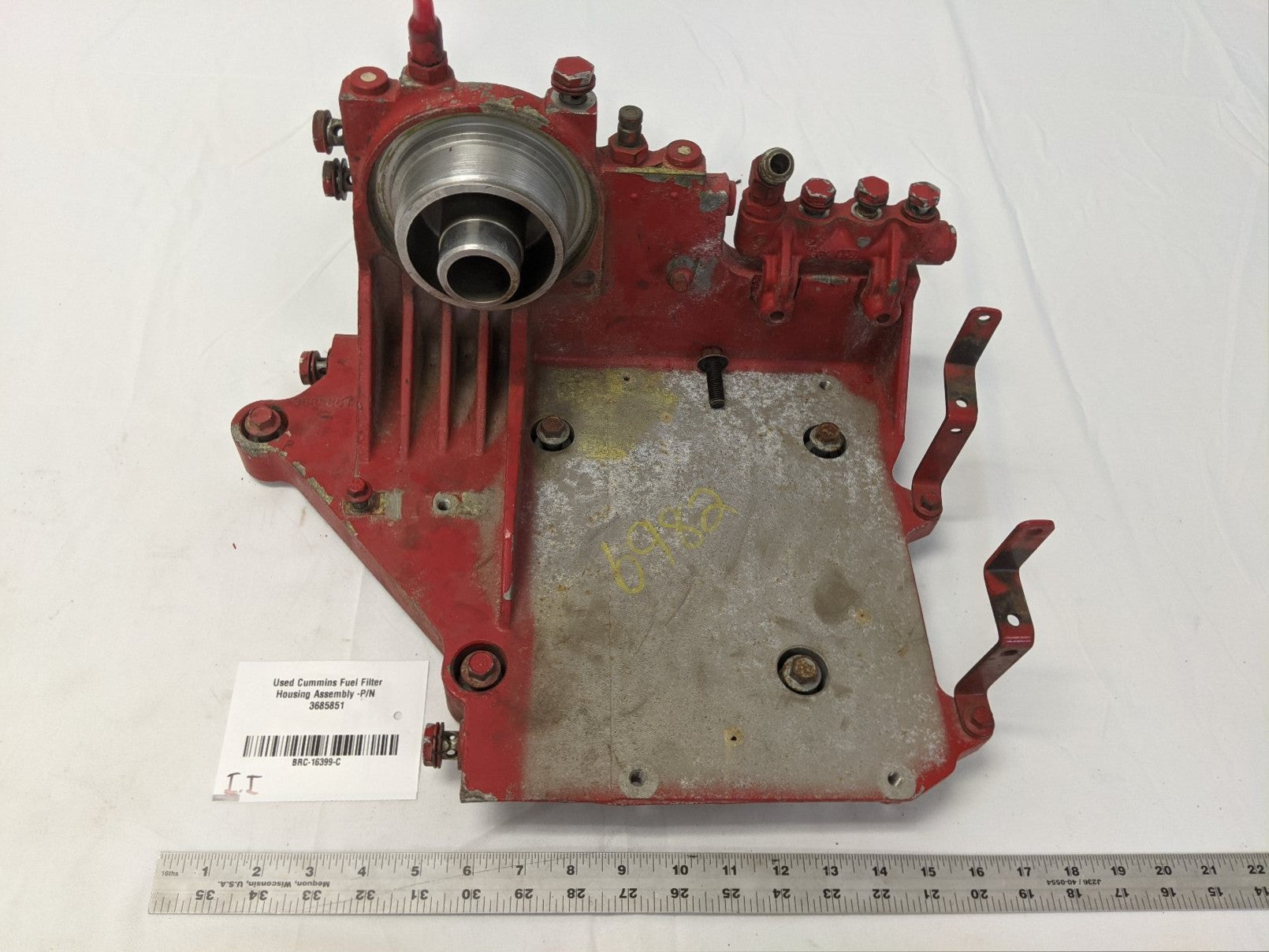 Used Cummins Fuel Filter Head Housing Assembly -P/N 3685851