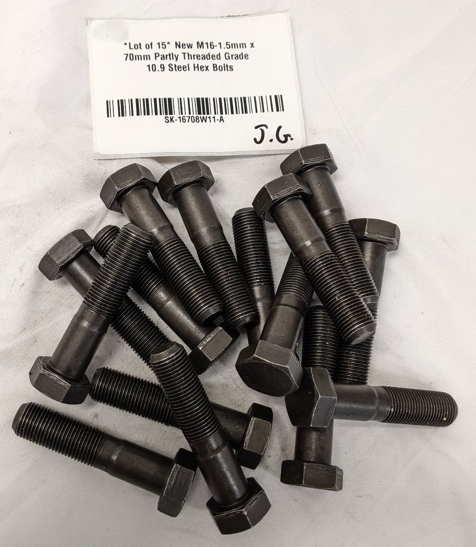 Lot/15 M16-1.5x70mm Grade 10.9 Black Oxide Hex Bolts