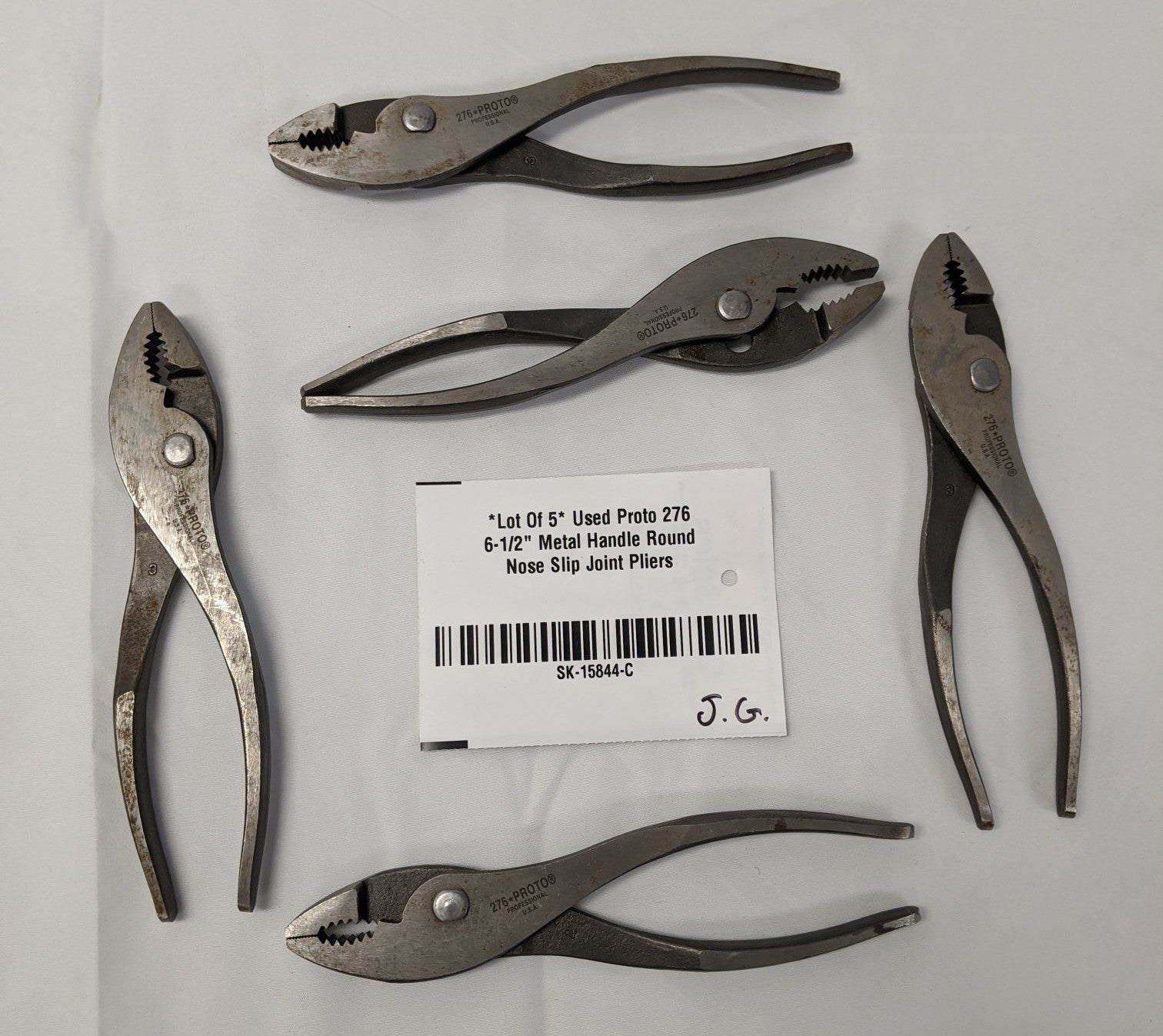 Proto 276 Round Nose Slip Joint Pliers 6.5" Lot of 5 - Metal Handle