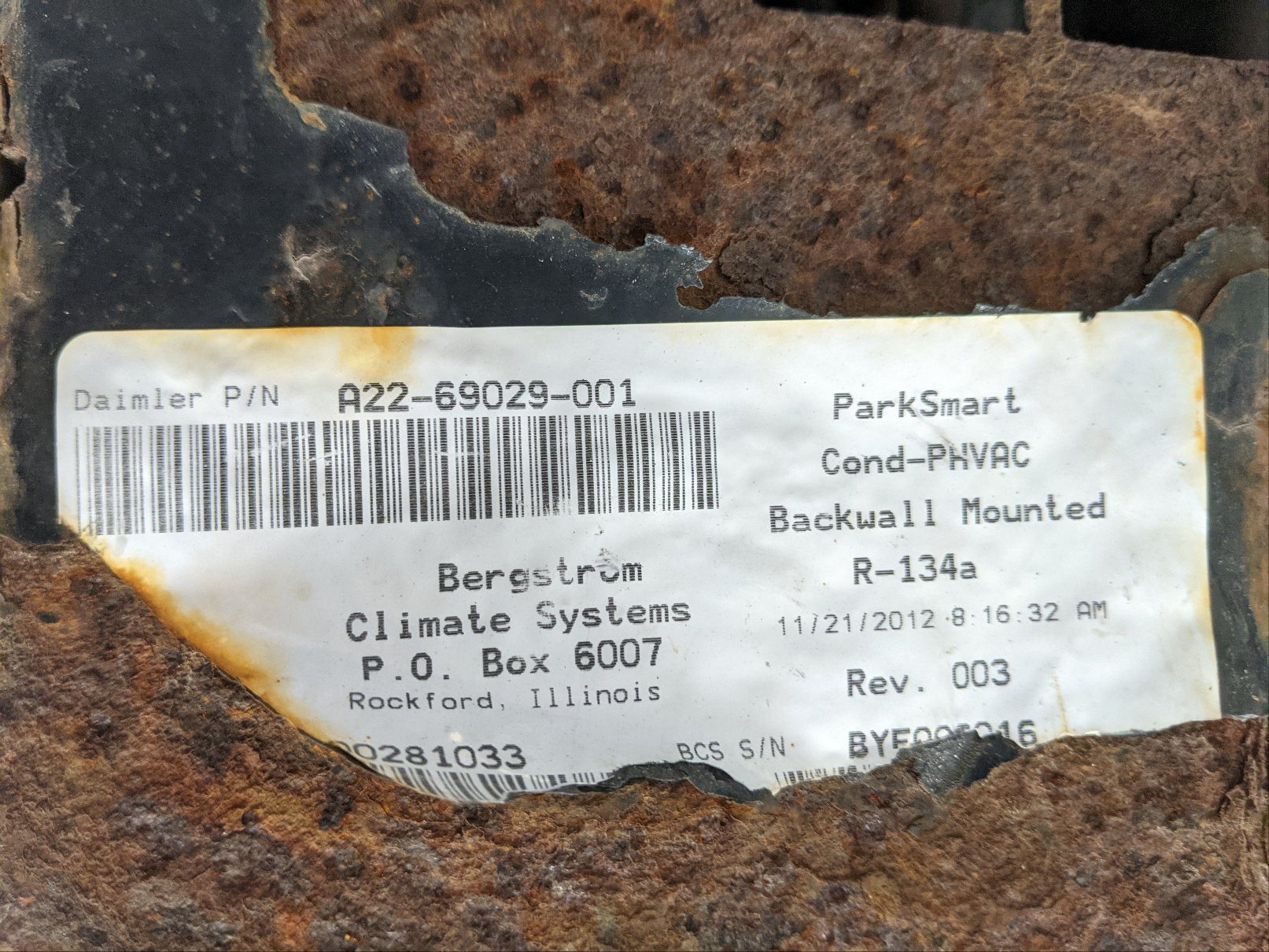 Used Freightliner Cascadia P3 PHVAC Backwall Condenser - P/N A22-69029-001