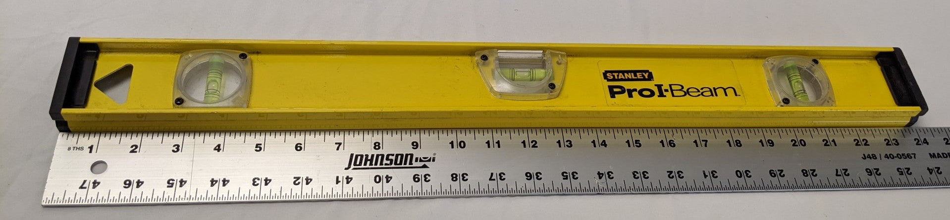 Stanley Pro Carpenter Level 24" Top Read Lot of 2 - I-Beam Aluminum 42-240